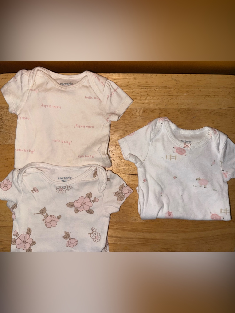 Carter's Pink Floral & Print Baby Short-Sleeve Bodysuits - 3-Pack